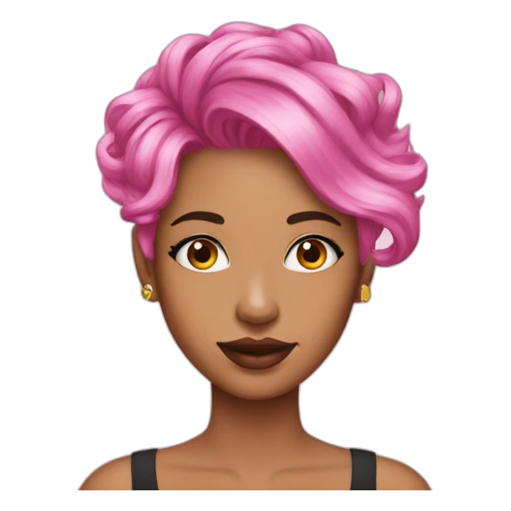 nail artist pink hair  sticker