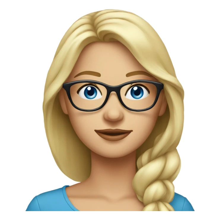 Real pretty blonde woman, blue eyes, wearing glasses - SIDE PROFILE  sticker