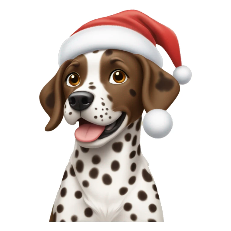 Brown Dalmatian rejoices at Christmas sticker