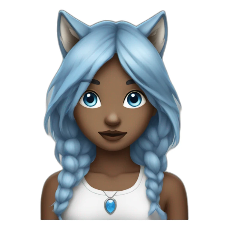 Wolf girl with blue eyes sticker