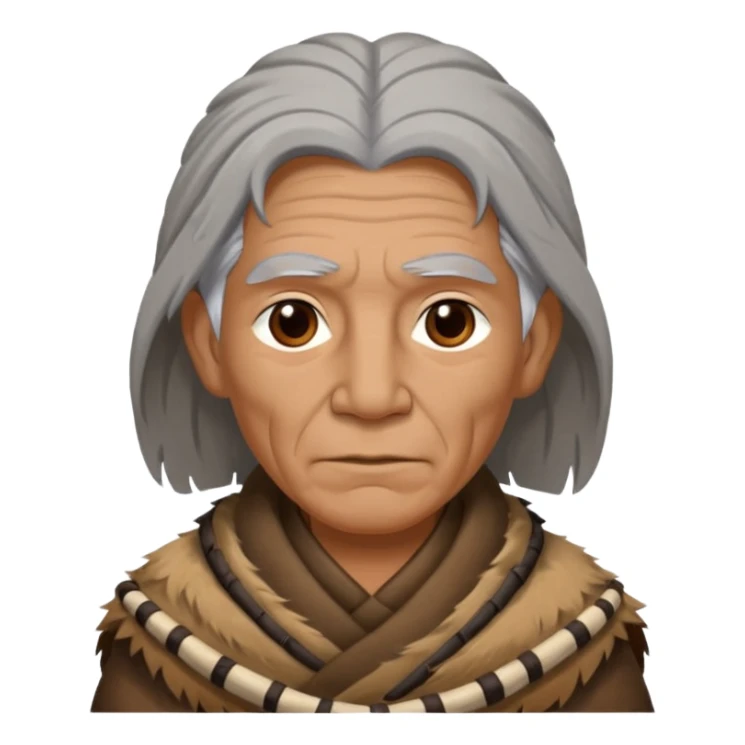 A tribal elder with grey hair wrapped in thick animal hide.



















 sticker