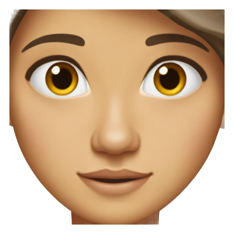 Brown hair brown eyes and brown eyebrows are white skim sticker