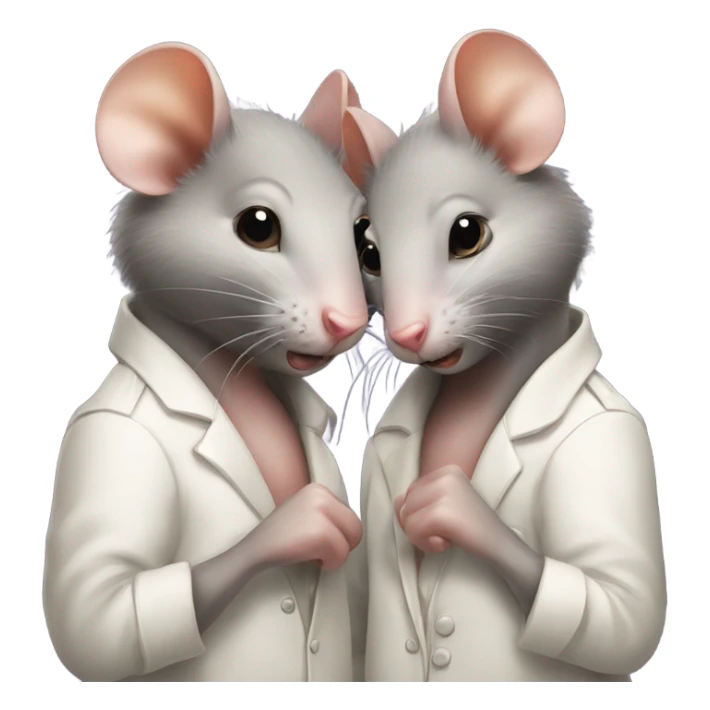 Two rats hold onto a poster with the inscription "ALINGHT" sticker