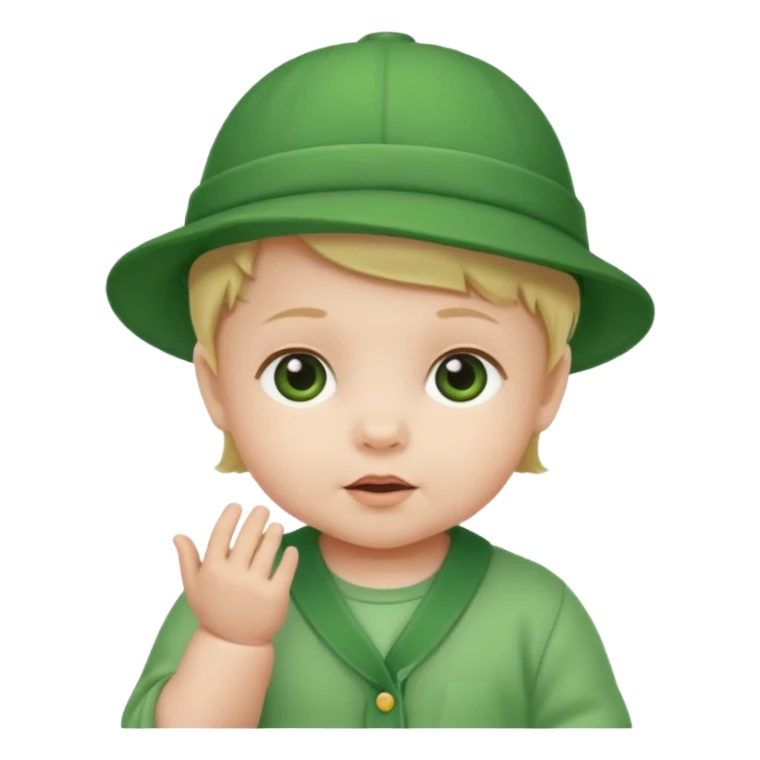 baby with green hat sticker