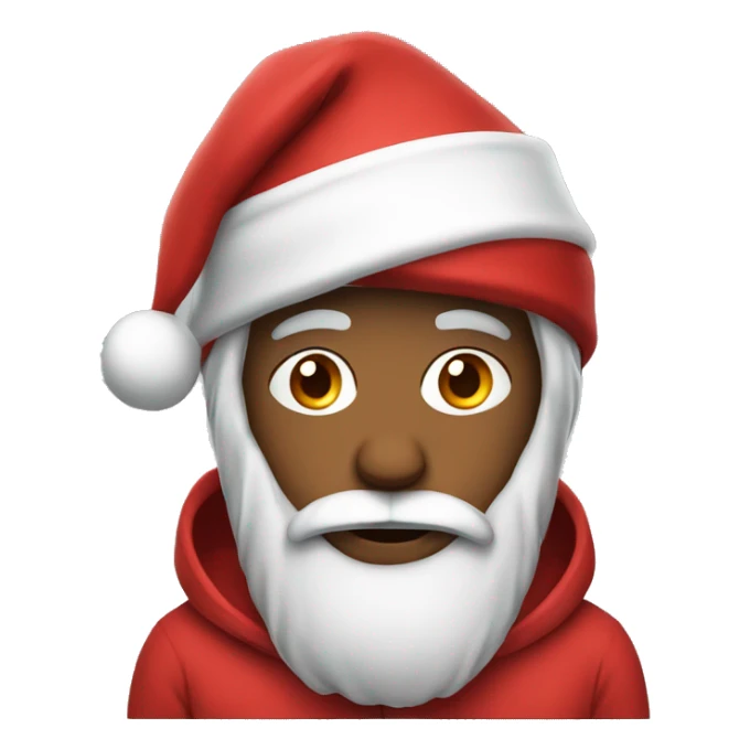 man wearing santa hat with hoodie sticker