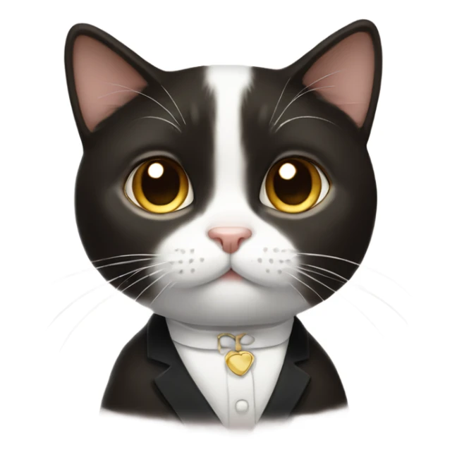 Tuxedo cat with brown hair girl sticker
