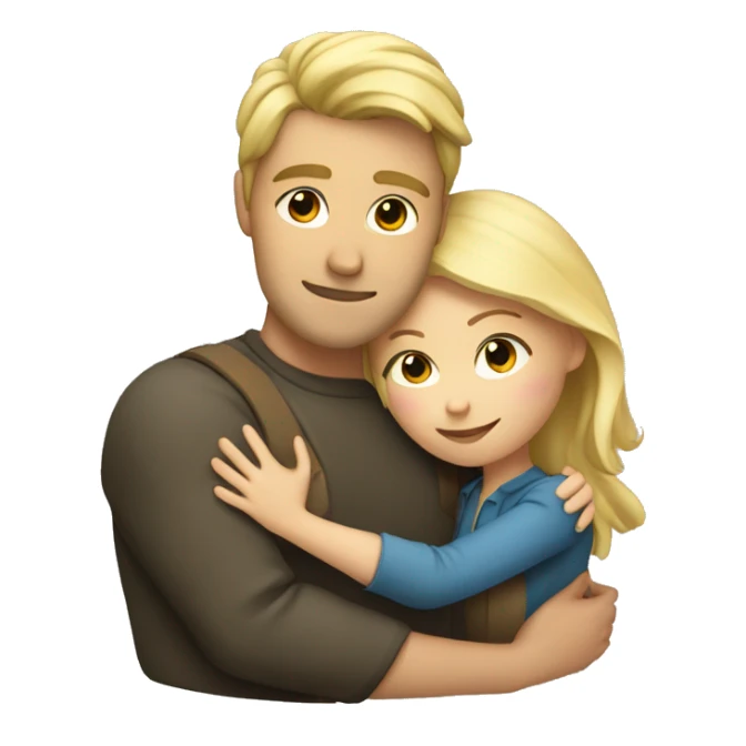 Hug man and woman blonde sticker