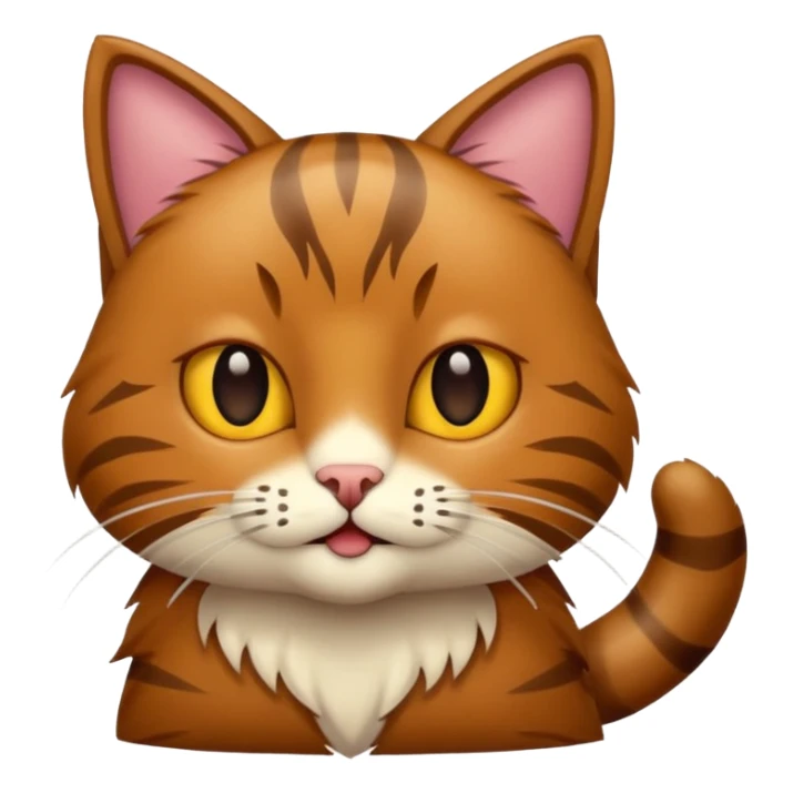 eine braune flauschige niedliche katze  sticker