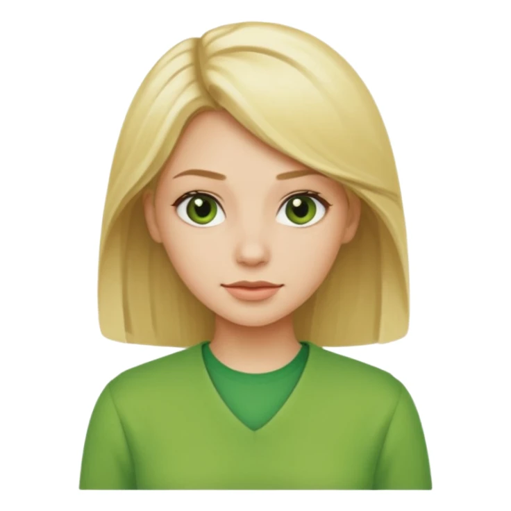 blonde women with green clothes sticker
