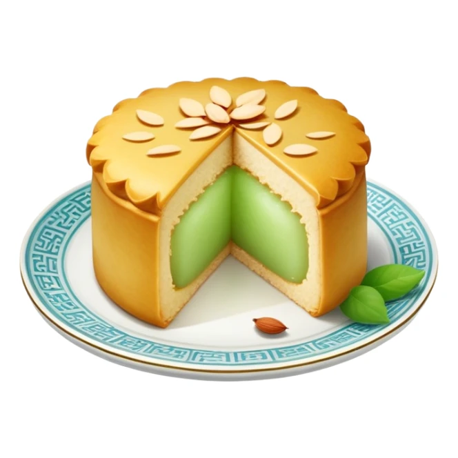 Wife cake (Lou Po Beng), Chinese pastry with winter melon and almond paste filling sticker