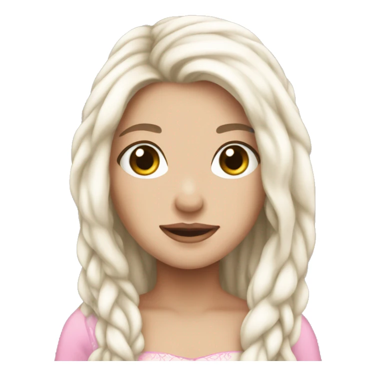 pink princess white skin long hair sticker