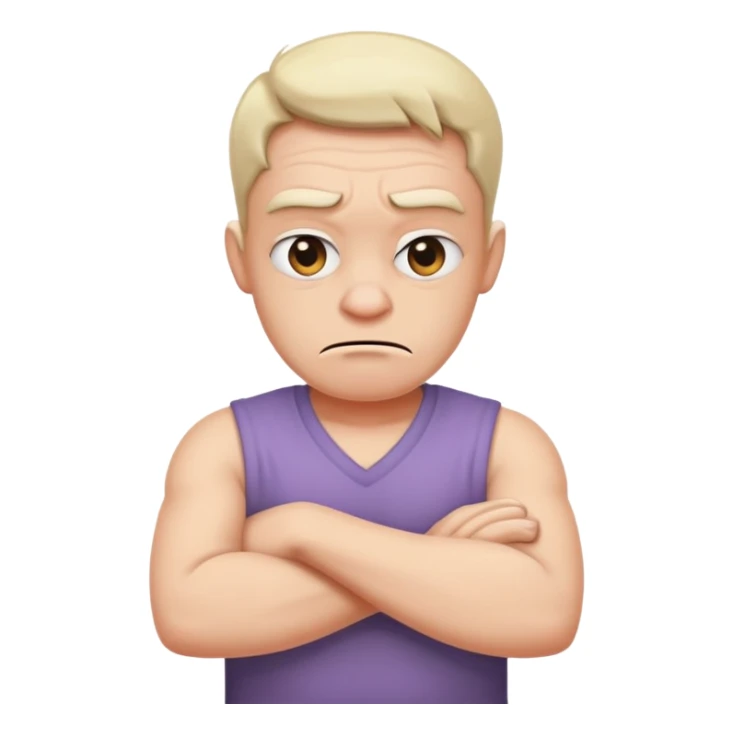 A mad person with his arms cross his neck  sticker