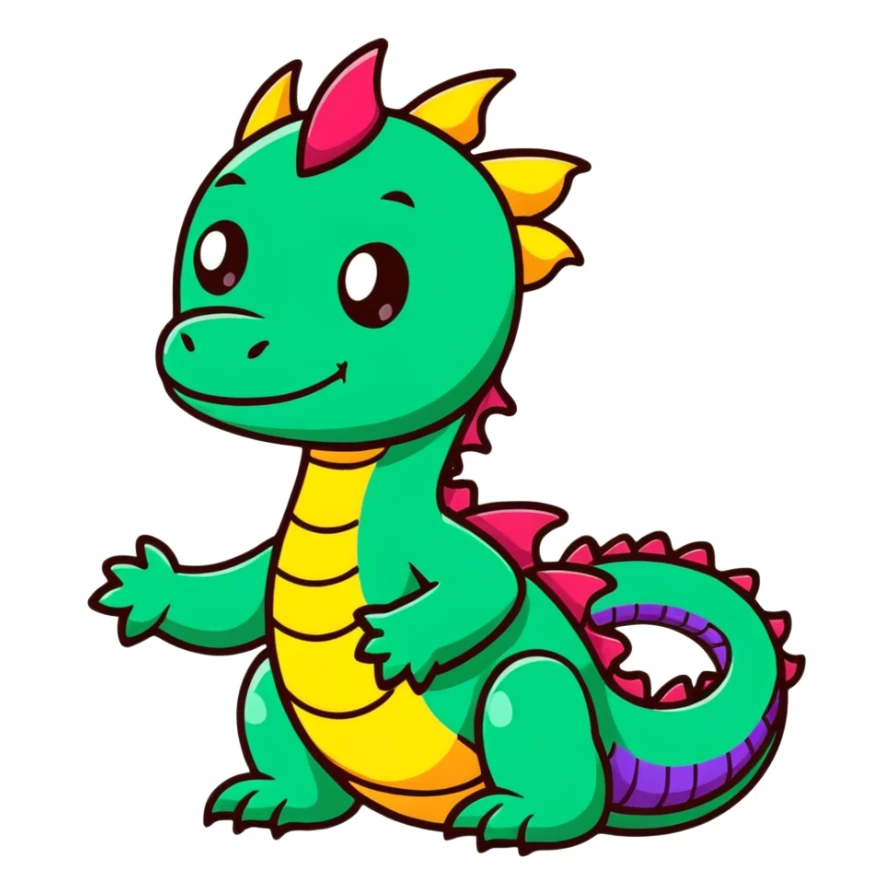 small colorful baby dragon sticker