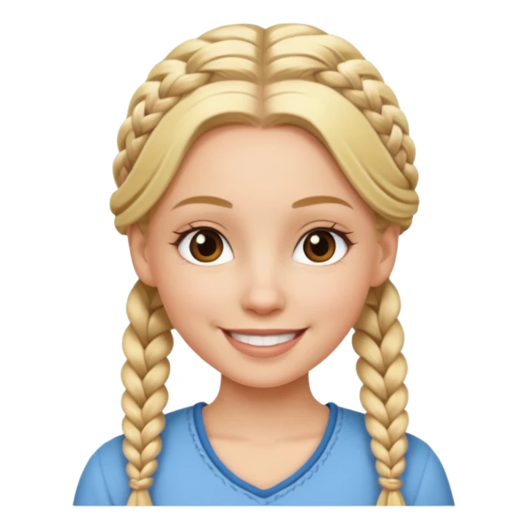 white girl with 10 blonde braids sticker