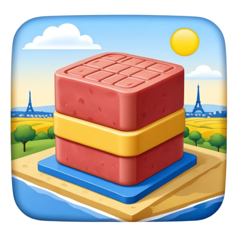  spam meat mondrian style paris landscape  sticker