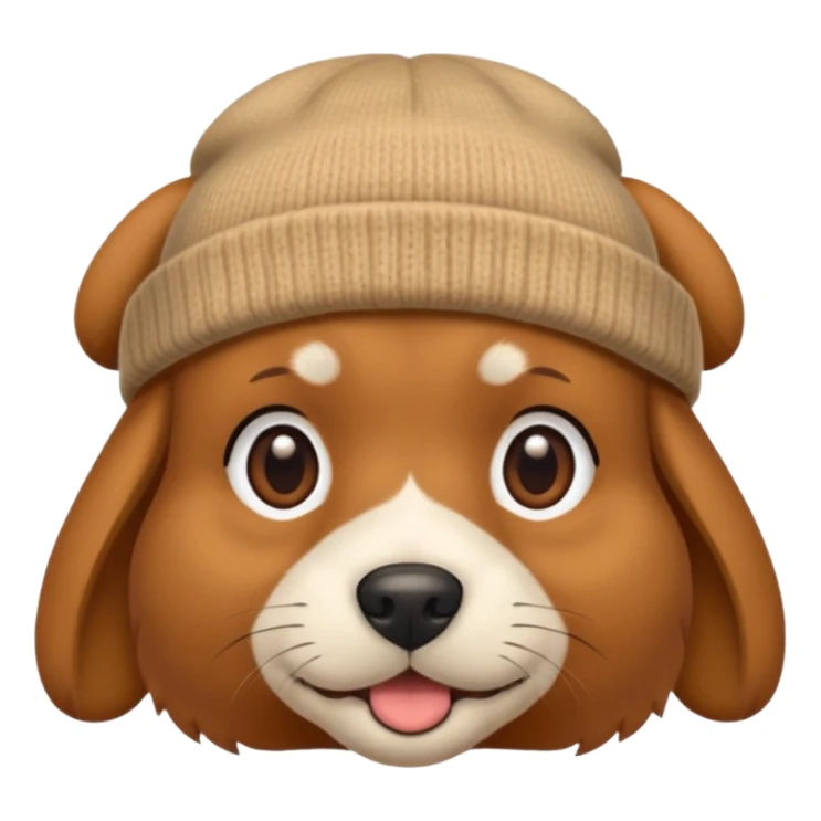 dog with beenie sticker