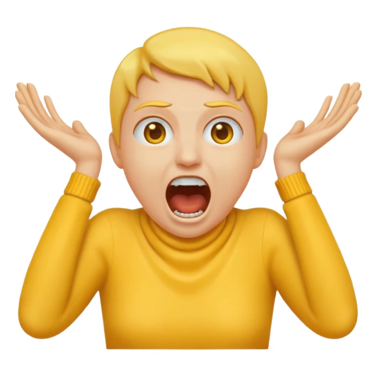 Hands around neck classic yellow emoji style screaming sticker