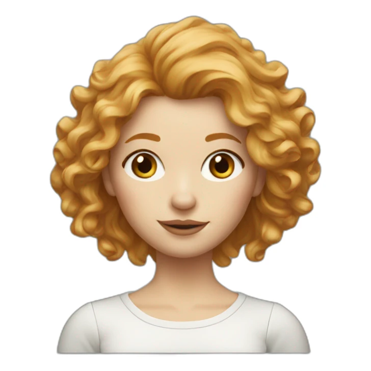 strawberry blonde lady with messy hair sticker