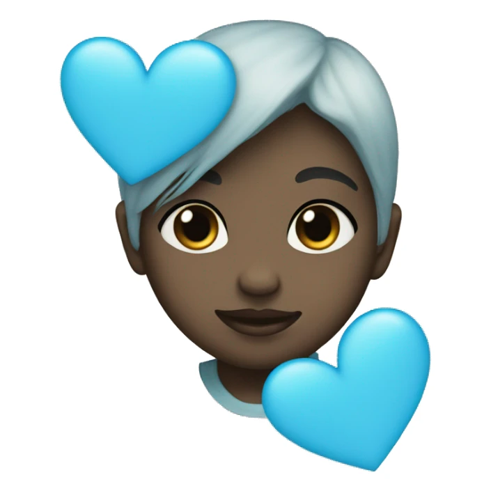 Half baby blue and black heart sticker