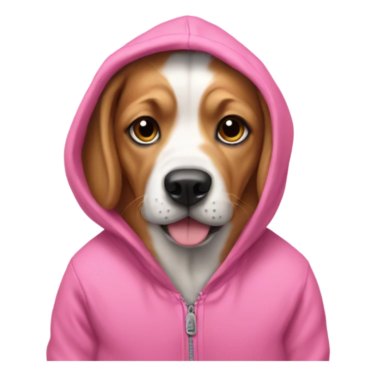 Dog in pink hoodie sticker