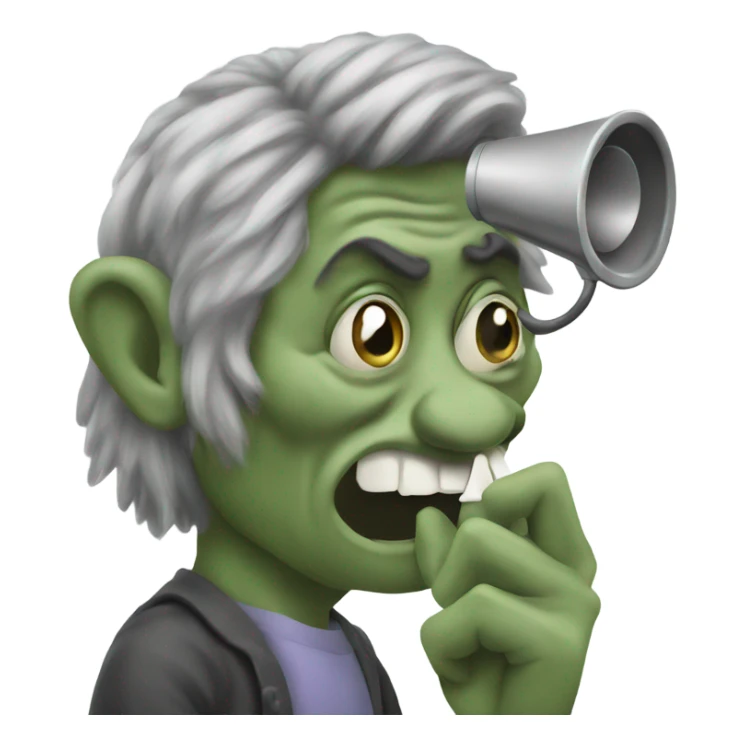 Nosey troll on telephone  sticker