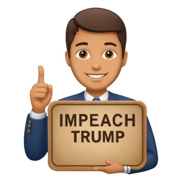 man holding sign that says impeach trump sticker
