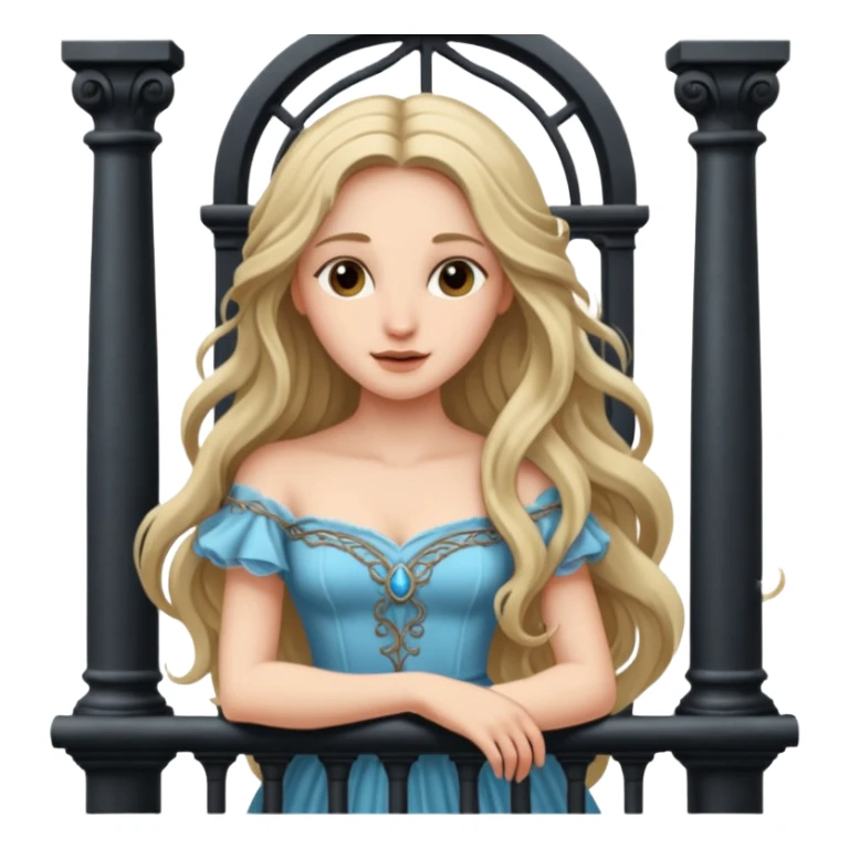 Juliet against the backdrop of a balcony sticker