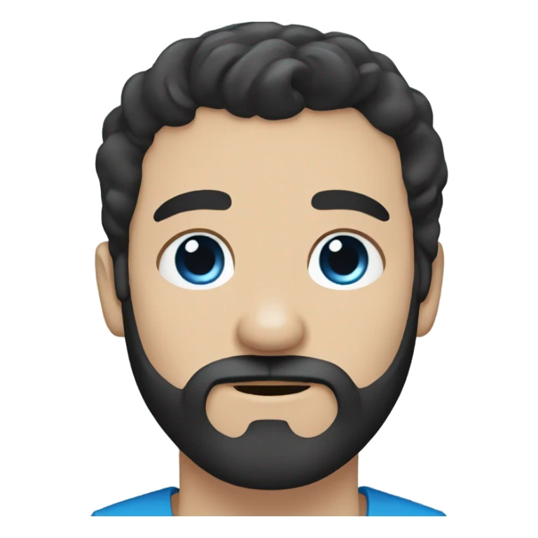 beard man black hair blue eyes black Labrador  sticker