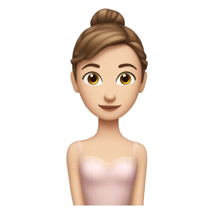 Caucasian ballerina with brown hair sticker