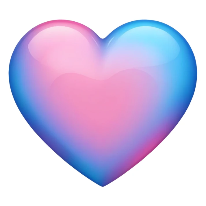 Blue and pink heart  sticker