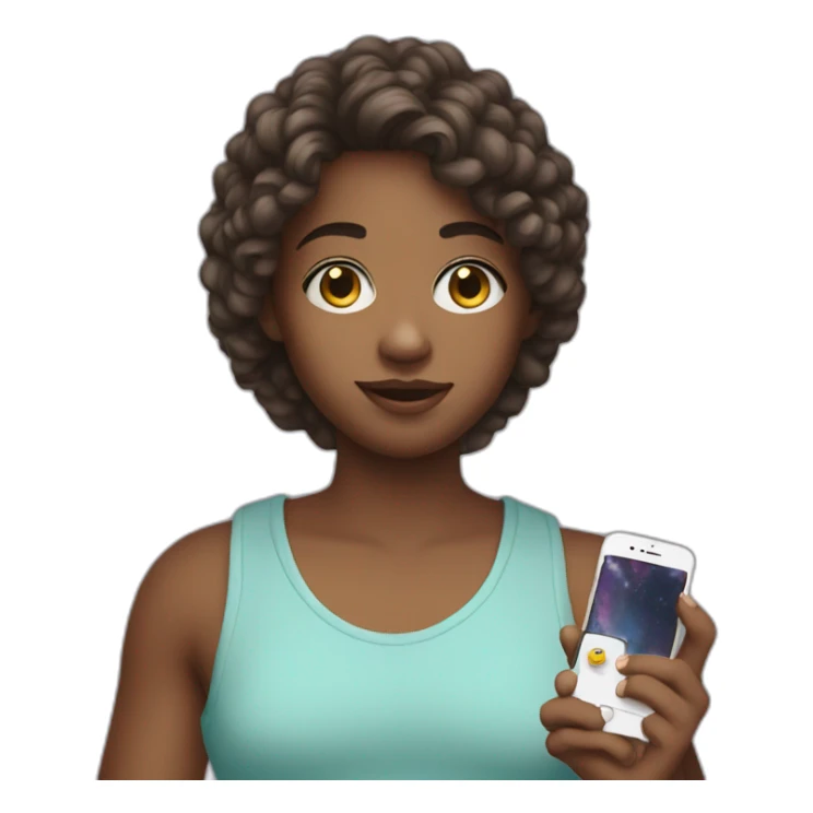 white teen content creator with phone in hand  sticker