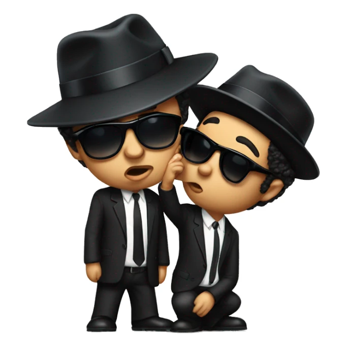The blues brothers giving kisses sticker