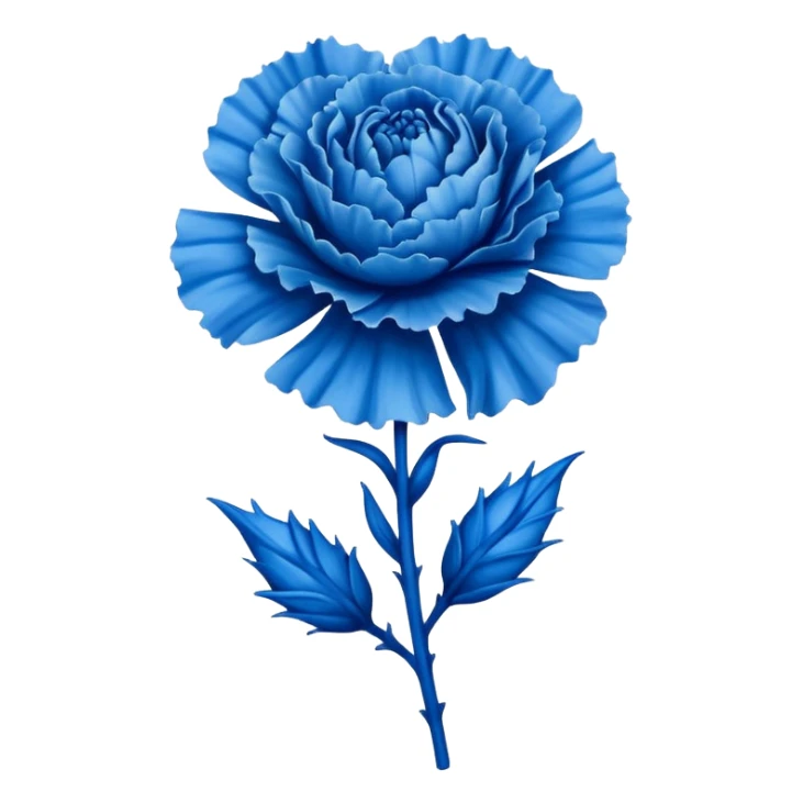 a tattoo design featuring a life like blue carnation flower sticker