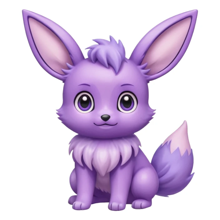 Kawaii Shiny Pastel Violet Lavender Eevee Full Body sticker