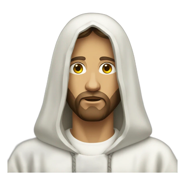 Jesus in a white hoodie sticker