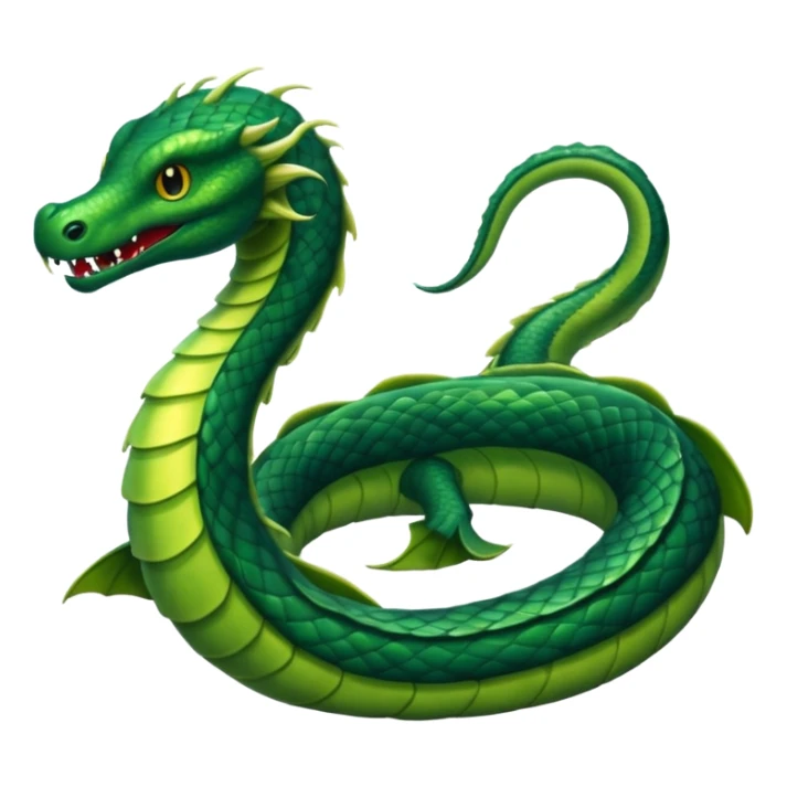 Sea Serpent – Long green snake-like monster rising from water sticker