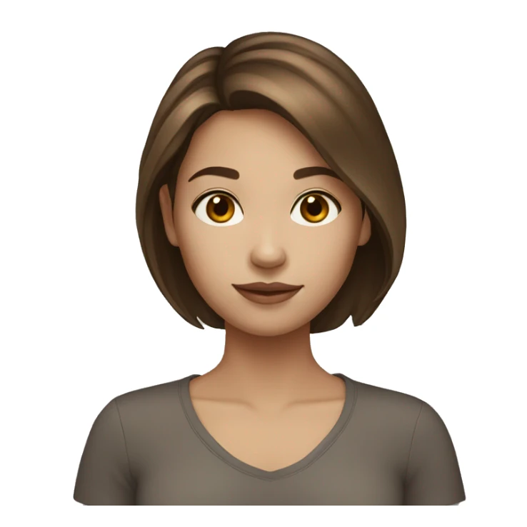 brown hair girl white skin sticker