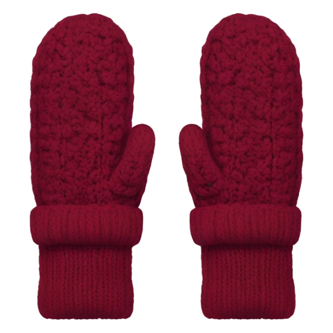 Knitted burgundy pair of mitten sticker