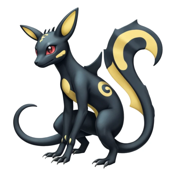 Pastel Salandit-Umbreon-Fakémon-hybrid-creature (full body)  sticker