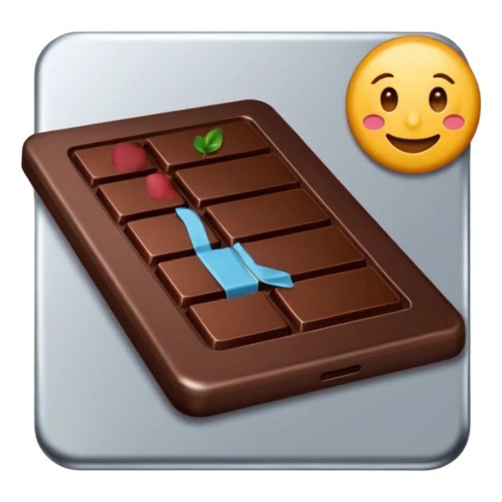 une tablette de chocolat emballé dans de l'aluminium sticker