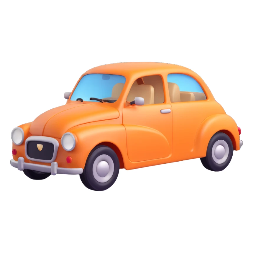 car, 3D icon style, realistic lighting, soft shadows, modern look sticker