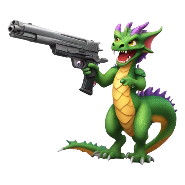 Girl dragon with a gun sticker