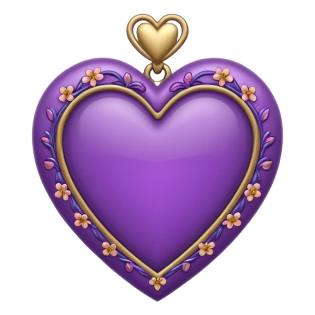 purple heart with a floral border sticker