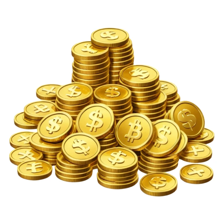 lots of money and gold sticker