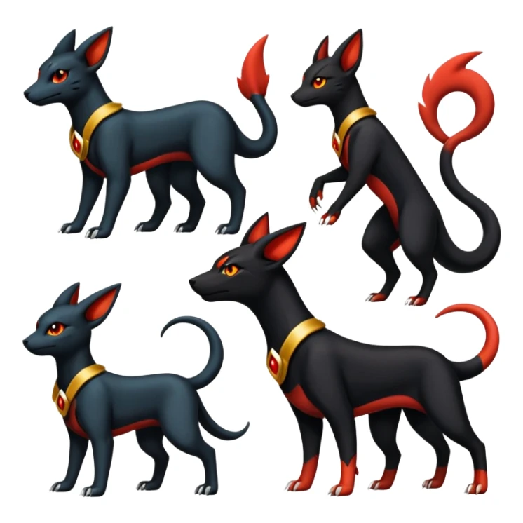 Salandit-Umbreon-Litten-Houndoom-Hybrid (Full body) sticker
