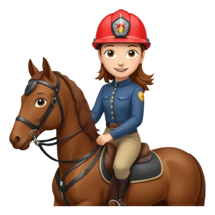 brown haired girl on a cheatnut hporse smiling' sticker