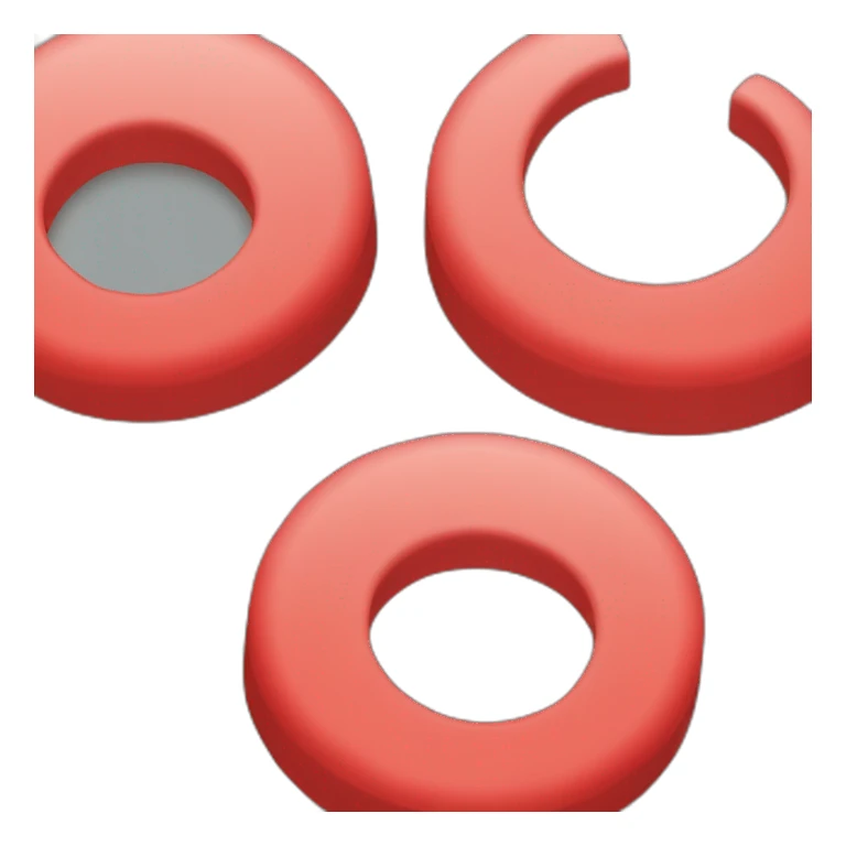 Circulo rojo con dos barras verticales y dos horizontales unidas al circulo por la mitad sticker