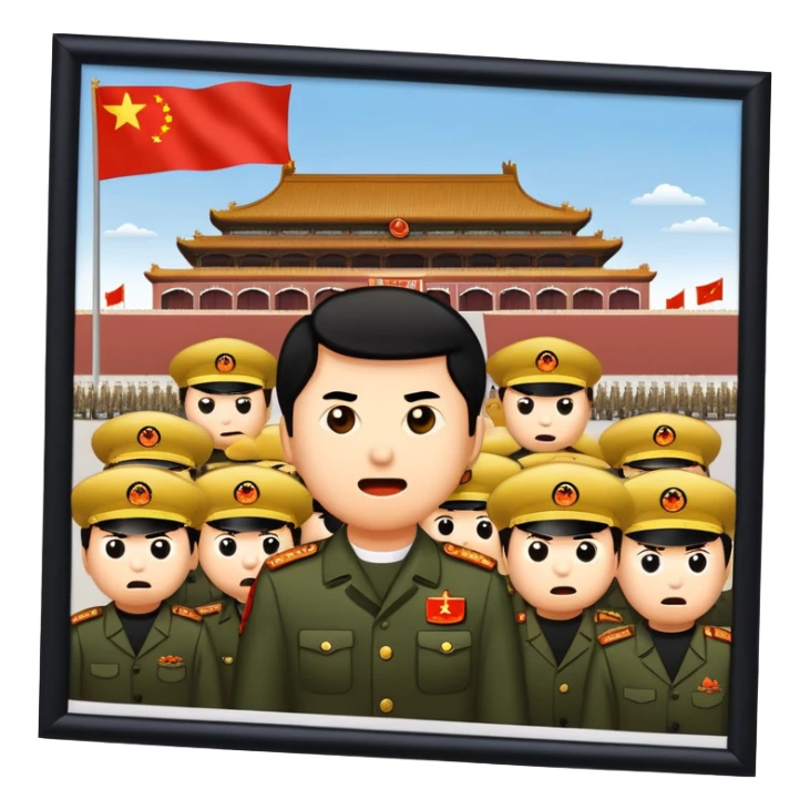 Tiananmen square incident shown as an emoji sticker