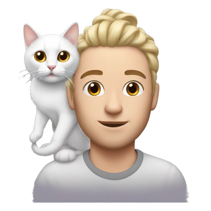 White Me with a cat on my head sticker