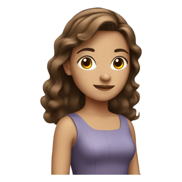 brown haired girl in dress sticker